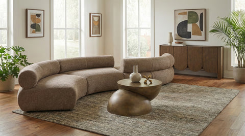 Harper 202" Chenille Fabric Upholstered Sectional, 4-Piece