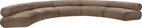 Harper 202" Chenille Fabric Upholstered Sectional, 5-Piece