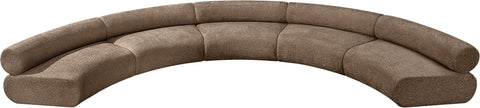 Harper 202" Chenille Fabric Upholstered Sectional, 5-Piece