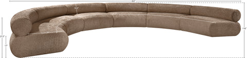 Harper 202" Chenille Fabric Upholstered Sectional, 6-Piece