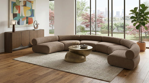 Harper 202" Chenille Fabric Upholstered Sectional, 6-Piece