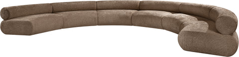 Harper 202" Chenille Fabric Upholstered Sectional, 6-Piece