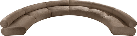 Harper 202" Chenille Fabric Upholstered Sectional, 6-Piece