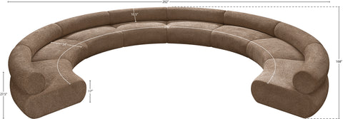 Harper 202" Chenille Fabric Upholstered Sectional, 8-Piece