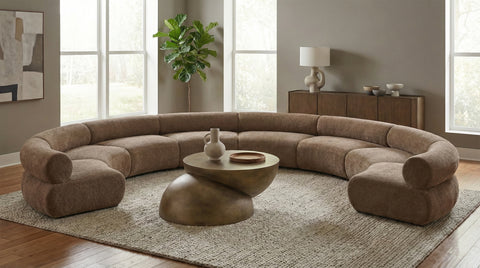 Harper 202" Chenille Fabric Upholstered Sectional, 8-Piece