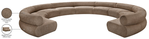 Harper 202" Chenille Fabric Upholstered Sectional, 9-Piece