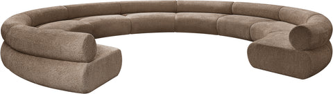 Harper 202" Chenille Fabric Upholstered Sectional, 9-Piece