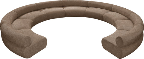 Harper 202" Chenille Fabric Upholstered Sectional, 9-Piece