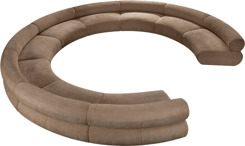 Harper 202" Chenille Fabric Upholstered Sectional, 9-Piece