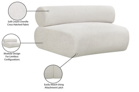Bellamy Cream Chenille Fabric Upholstered Modular Chair, 1 Piece