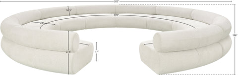Bellamy Cream 202 Chenille Fabric Upholstered Modular Sectional, 10-Piece