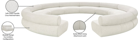 Bellamy Cream 202 Chenille Fabric Upholstered Modular Sectional, 10-Piece