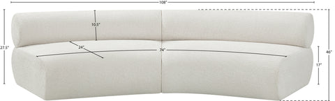 Bellamy Cream 108 Chenille Fabric Upholstered Modular Sectional , 2-Piece (Style 1)