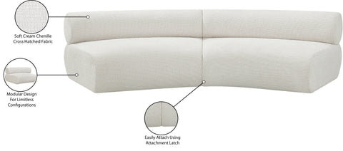 Bellamy Cream 108 Chenille Fabric Upholstered Modular Sectional , 2-Piece (Style 1)