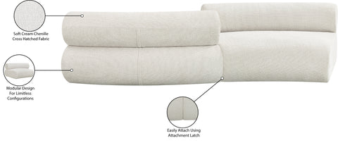 Bellamy Cream 108 Chenille Fabric Upholstered Modular Sectional , 2-Piece (Style 2)