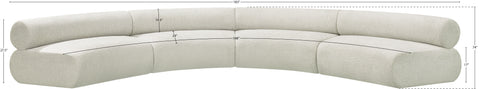 Bellamy Cream 183 Chenille Fabric Upholstered Modular Sectional, 4-Piece