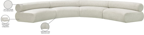 Bellamy Cream 183 Chenille Fabric Upholstered Modular Sectional, 4-Piece