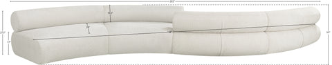 Bellamy Cream 202 Chenille Fabric Upholstered Modular Sectional, 4-Piece