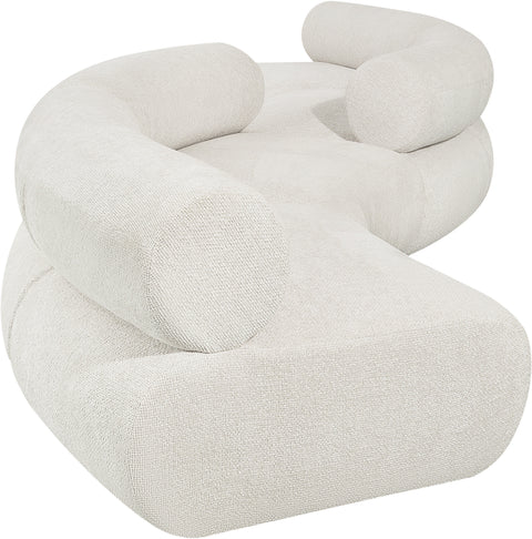 Bellamy Cream 202 Chenille Fabric Upholstered Modular Sectional, 4-Piece