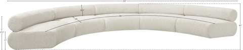 Bellamy Cream 202 Chenille Fabric Upholstered Modular Sectional, 5-Piece