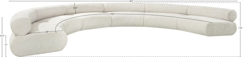 Bellamy Cream 202 Chenille Fabric Upholstered Modular Sectional, 6-Piece