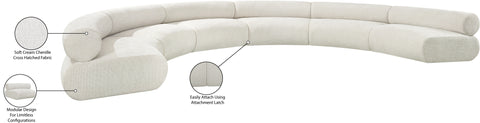 Bellamy Cream 202 Chenille Fabric Upholstered Modular Sectional, 6-Piece