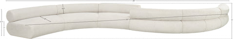 Bellamy Cream 280 Chenille Fabric Upholstered Modular Sectional, 6-Piece