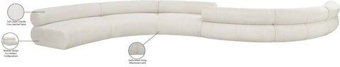 Bellamy Cream 280 Chenille Fabric Upholstered Modular Sectional, 6-Piece