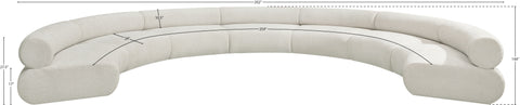 Bellamy Cream 202 Chenille Fabric Upholstered Modular Sectional, 7-Piece