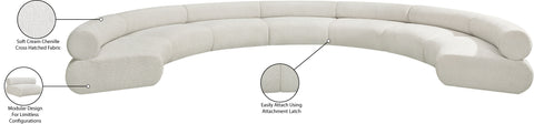 Bellamy Cream 202 Chenille Fabric Upholstered Modular Sectional, 7-Piece