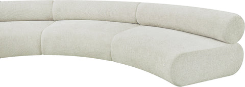 Bellamy Cream 202 Chenille Fabric Upholstered Modular Sectional, 7-Piece