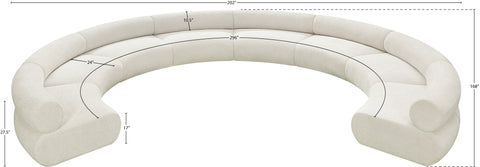 Bellamy Cream 202 Chenille Fabric Upholstered Modular Sectional, 8-Piece