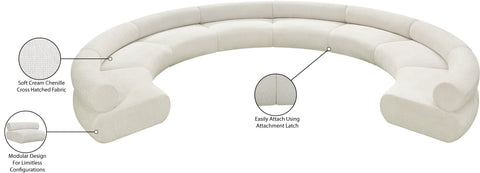 Bellamy Cream 202 Chenille Fabric Upholstered Modular Sectional, 8-Piece
