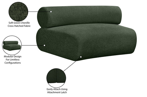 Bellamy Green Chenille Fabric Upholstered Modular Chair, 1 Piece