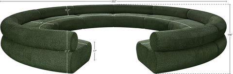 Bellamy Green 202 Chenille Fabric Upholstered Modular Sectional, 10-Piece