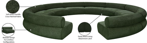 Bellamy Green 202 Chenille Fabric Upholstered Modular Sectional, 10-Piece