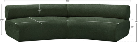 Bellamy Green 108 Chenille Fabric Upholstered Modular Sectional , 2-Piece (Style 1)