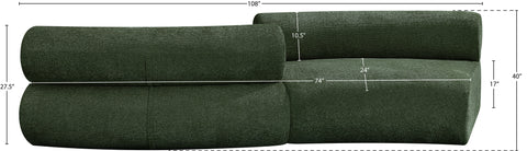 Bellamy Green 108 Chenille Fabric Upholstered Modular Sectional , 2-Piece (Style 2)