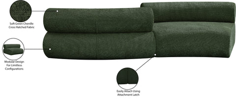 Bellamy Green 108 Chenille Fabric Upholstered Modular Sectional , 2-Piece (Style 2)