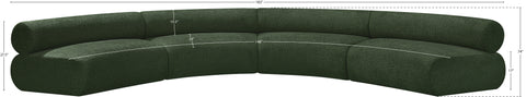 Bellamy Green 183 Chenille Fabric Upholstered Modular Sectional, 4-Piece