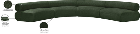 Bellamy Green 183 Chenille Fabric Upholstered Modular Sectional, 4-Piece