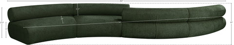 Bellamy Green 202 Chenille Fabric Upholstered Modular Sectional, 4-Piece