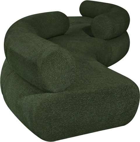 Bellamy Green 202 Chenille Fabric Upholstered Modular Sectional, 4-Piece