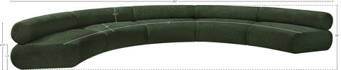 Bellamy Green 202 Chenille Fabric Upholstered Modular Sectional, 5-Piece