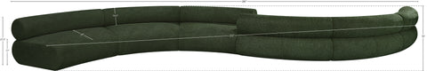 Bellamy Green 280 Chenille Fabric Upholstered Modular Sectional, 6-Piece