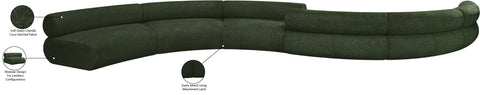 Bellamy Green 280 Chenille Fabric Upholstered Modular Sectional, 6-Piece