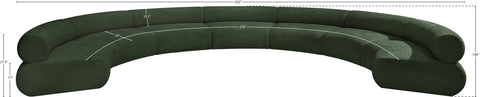 Bellamy Green 202 Chenille Fabric Upholstered Modular Sectional, 7-Piece
