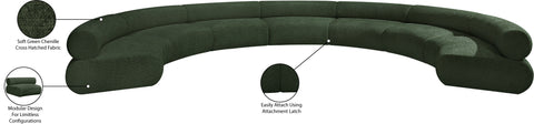 Bellamy Green 202 Chenille Fabric Upholstered Modular Sectional, 7-Piece