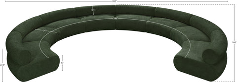 Bellamy Green 202 Chenille Fabric Upholstered Modular Sectional, 8-Piece
