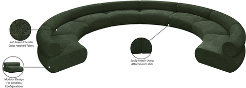 Bellamy Green 202 Chenille Fabric Upholstered Modular Sectional, 8-Piece